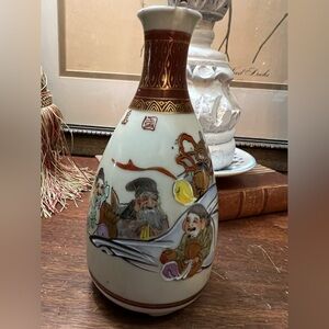 Antique Asian Multicolor Ceramic sake decanter from the 1960s
